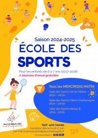 École des sports 2024/2025 : inscrivez vos enfants de 3 à 7 ans